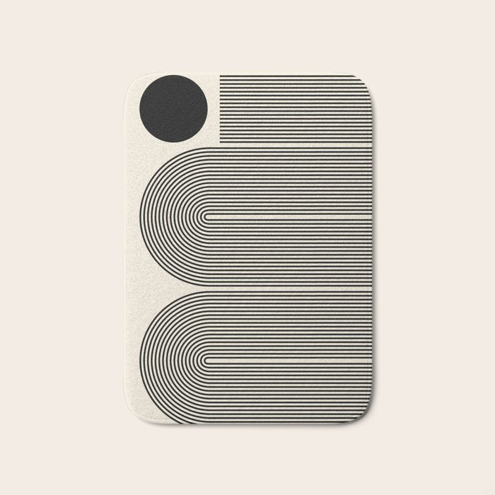 Abstraction_LINE_BLACK_DOT_VISUAL_ART_Minimlism_001A Bath Mat Gallery Image 1