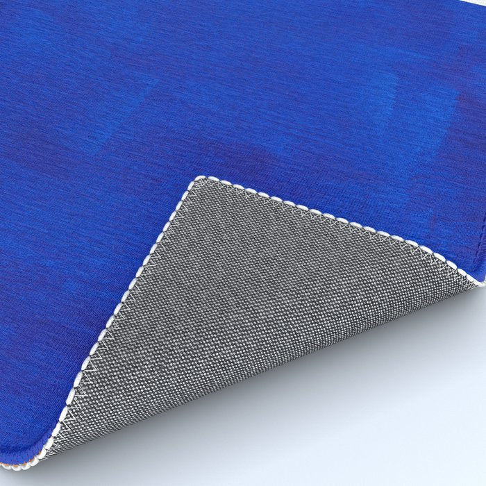 Phthalo Blue Yellow Ochre Mid Century Modern Abstract Minimalist Rothko Color Field Squares Rug Gallery Image 4