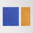 Phthalo Blue Yellow Ochre Mid Century Modern Abstract Minimalist Rothko Color Field Squares Rug Gallery Image 2