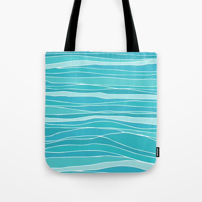 Caribbean Blue Ocean Waves Tote Bag Gallery Image 1