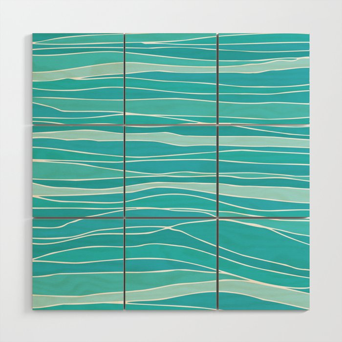 Caribbean Blue Ocean Waves Wood Wall Art Gallery Image 1