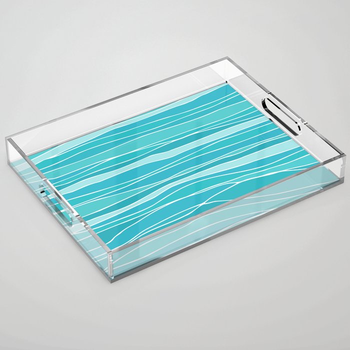 Caribbean Blue Ocean Waves Acrylic Tray Gallery Image 1