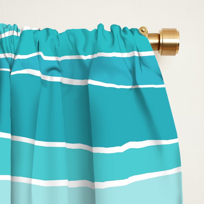 Caribbean Blue Ocean Waves Window Curtain Gallery Image 2