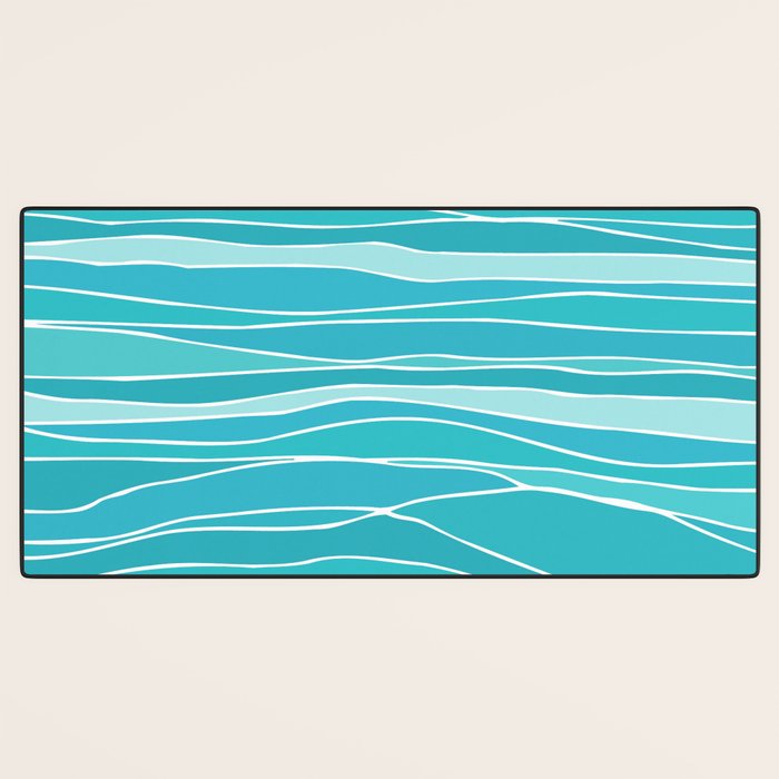 Caribbean Blue Ocean Waves Desk Mat Gallery Image 3