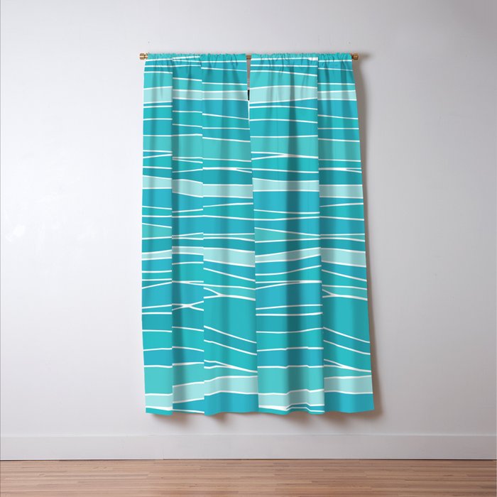 Caribbean Blue Ocean Waves Window Curtain Gallery Image 3