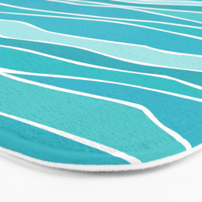 Caribbean Blue Ocean Waves Bath Mat Gallery Image 3