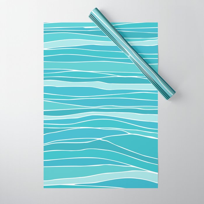 Caribbean Blue Ocean Waves Wrapping Paper Gallery Image 1