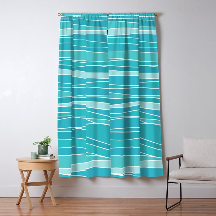 Caribbean Blue Ocean Waves Window Curtain Gallery Image 5