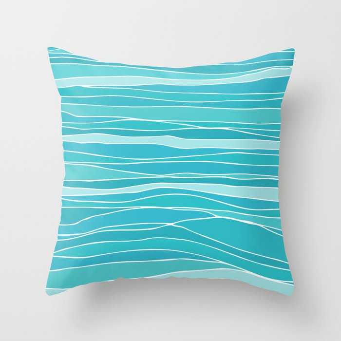 Caribbean Blue Ocean Waves Throw Pillow Gallery Image 6