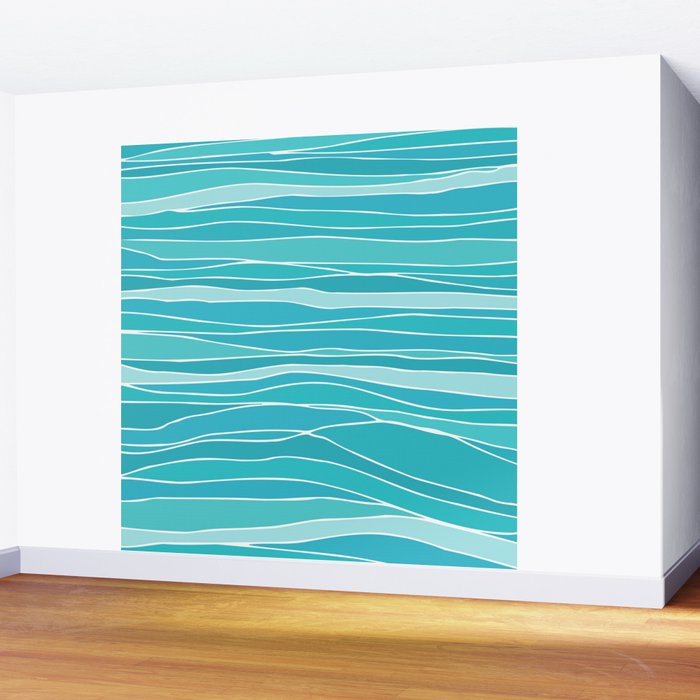 Caribbean Blue Ocean Waves Wall Mural Gallery Image 2
