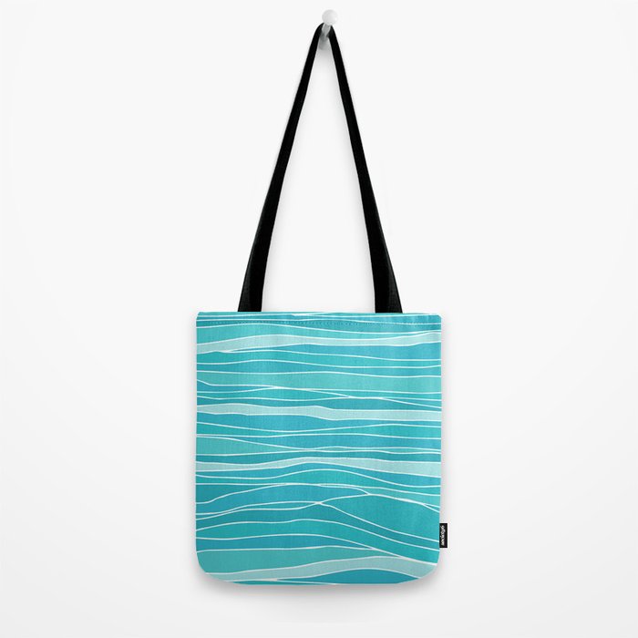 Caribbean Blue Ocean Waves Tote Bag Gallery Image 2