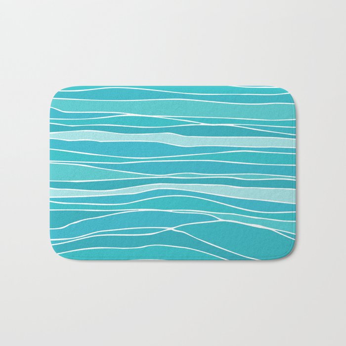 Caribbean Blue Ocean Waves Bath Mat Gallery Image 1