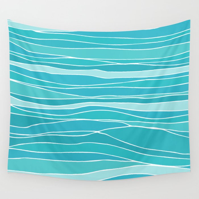 Caribbean Blue Ocean Waves Wall Tapestry Gallery Image 4