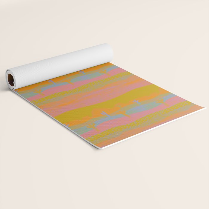 Vintage Western Desert Landscape in Dusty Neon Yoga Mat Gallery Image 2