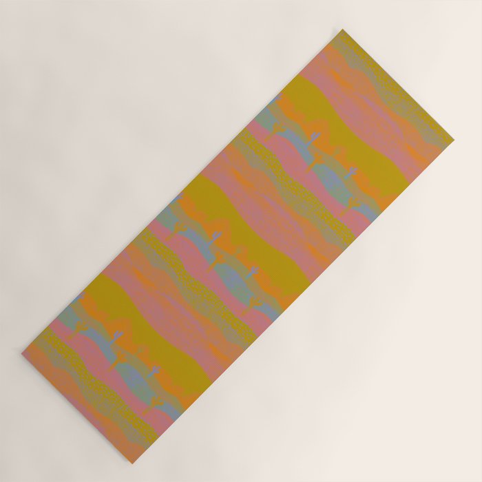 Vintage Western Desert Landscape in Dusty Neon Yoga Mat Gallery Image 1