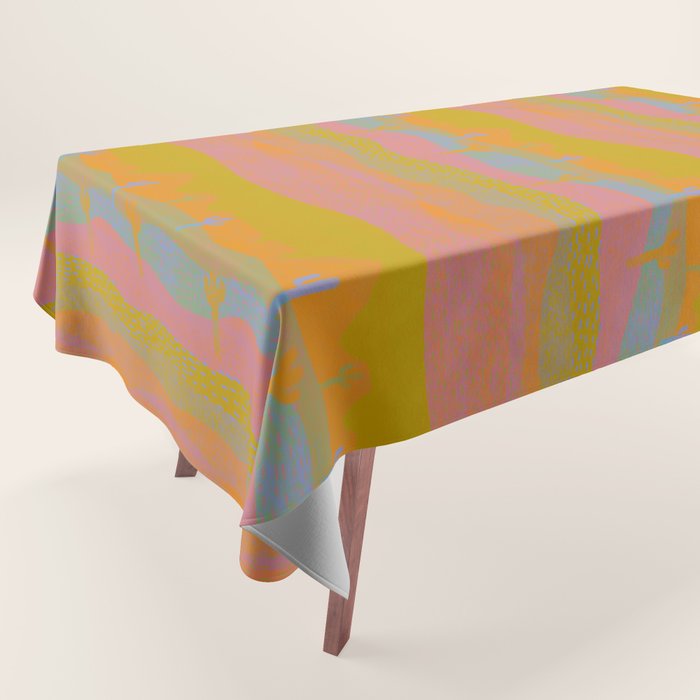 Vintage Western Desert Landscape in Dusty Neon Tablecloth Gallery Image 1