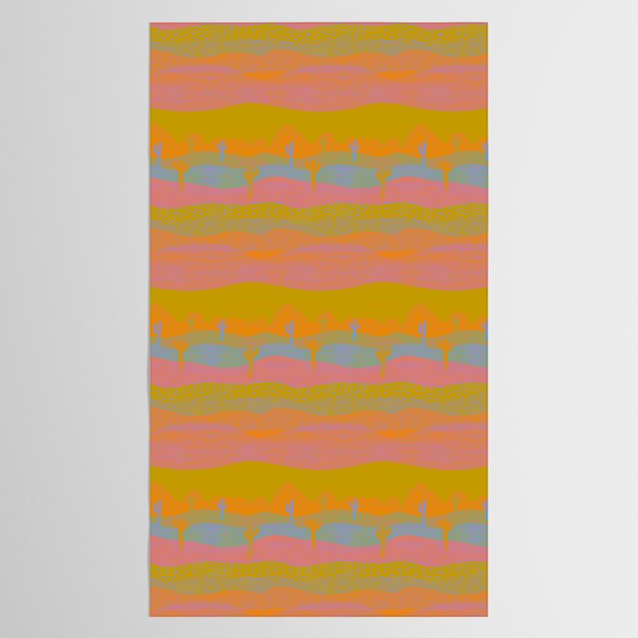 Vintage Western Desert Landscape in Dusty Neon Tablecloth Gallery Image 2