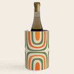 Retro Abstract Boho Confaab Pattern in Mossy Olive Green Orange Beige Wine Chiller Gallery Image 1