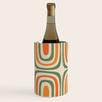 Retro Abstract Boho Confaab Pattern in Mossy Olive Green Orange Beige Wine Chiller Gallery Image 2