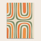 Retro Abstract Boho Confaab Pattern in Mossy Olive Green Orange Beige Notebook Gallery Image 4