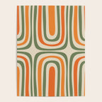 Retro Abstract Boho Confaab Pattern in Mossy Olive Green Orange Beige Poster Gallery Image 4