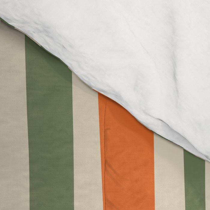 Retro Abstract Boho Confaab Pattern in Mossy Olive Green Orange Beige Comforter Gallery Image 4