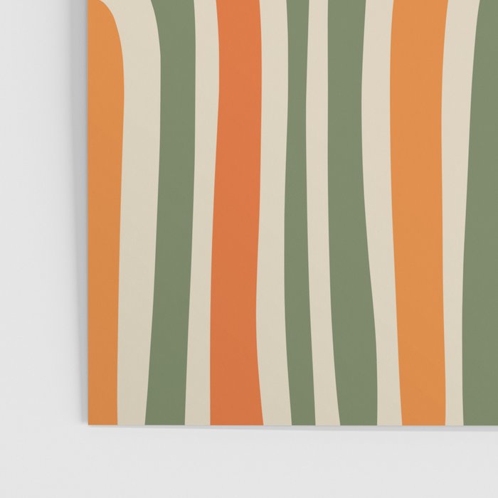Retro Abstract Boho Confaab Pattern in Mossy Olive Green Orange Beige Poster Gallery Image 3