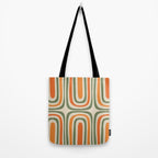 Retro Abstract Boho Confaab Pattern in Mossy Olive Green Orange Beige Tote Bag Gallery Image 2