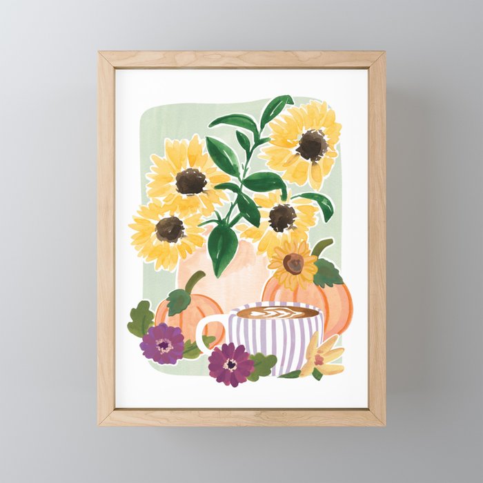 Cozy Fall Coffee Still Life Mini Art Print Gallery Image 1