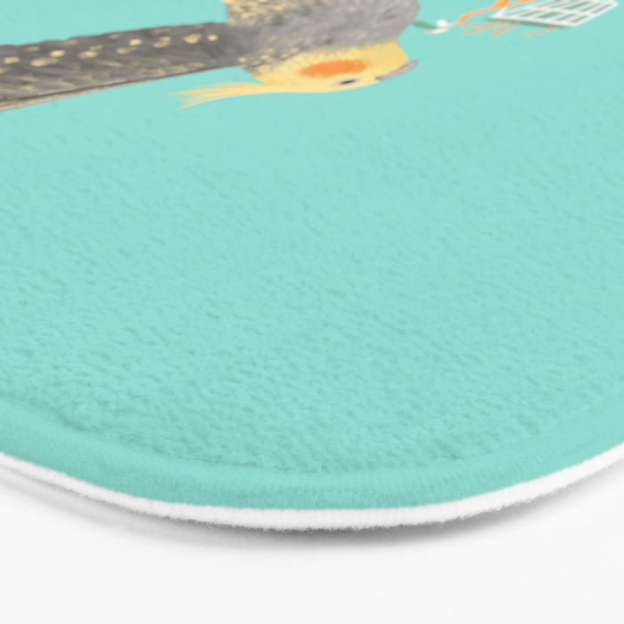 Cockatiel on a Bicycle Bath Mat Gallery Image 3