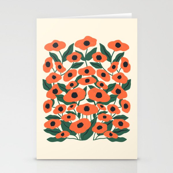 Red Poppy Garden 2 Stationery Card Gallery Image 2