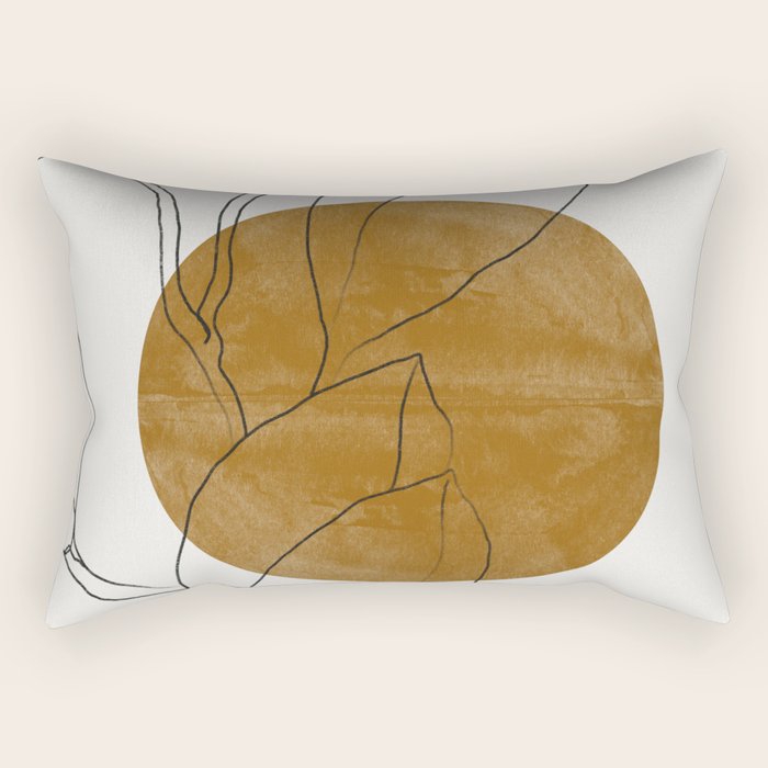 Line Art Home Plant Rectangular Pillow Gallery Image 1
