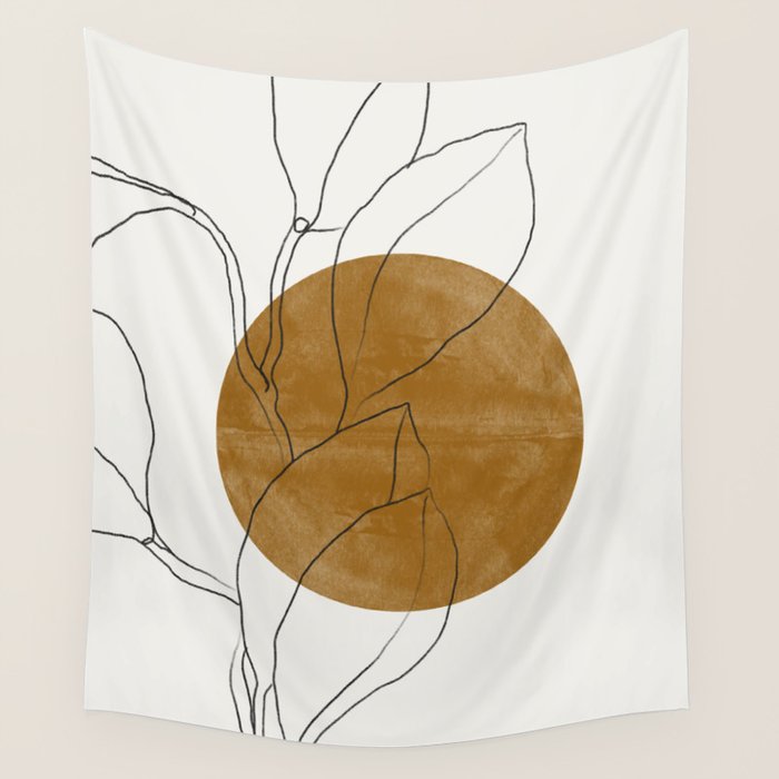 Line Art Home Plant Wall Tapestry Gallery Image 4