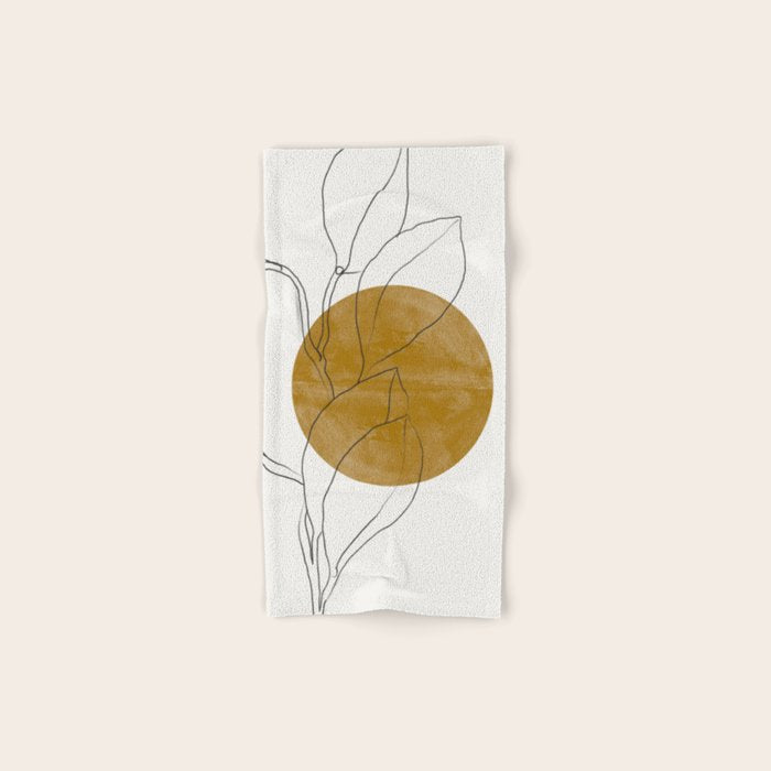 Line Art Home Plant Bath Towel Gallery Image 1