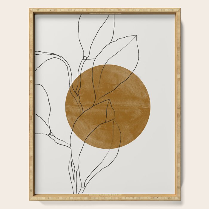 Line Art Home Plant Serving Tray Gallery Image 1