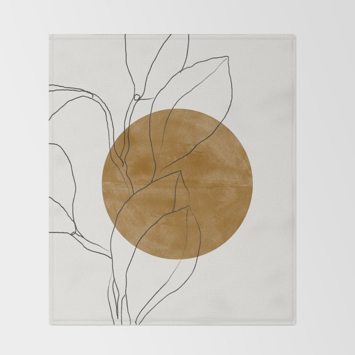 Line Art Home Plant Throw Blanket Gallery Image 2
