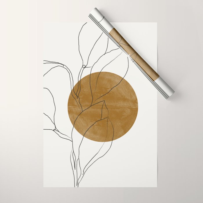 Line Art Home Plant Wrapping Paper Gallery Image 1