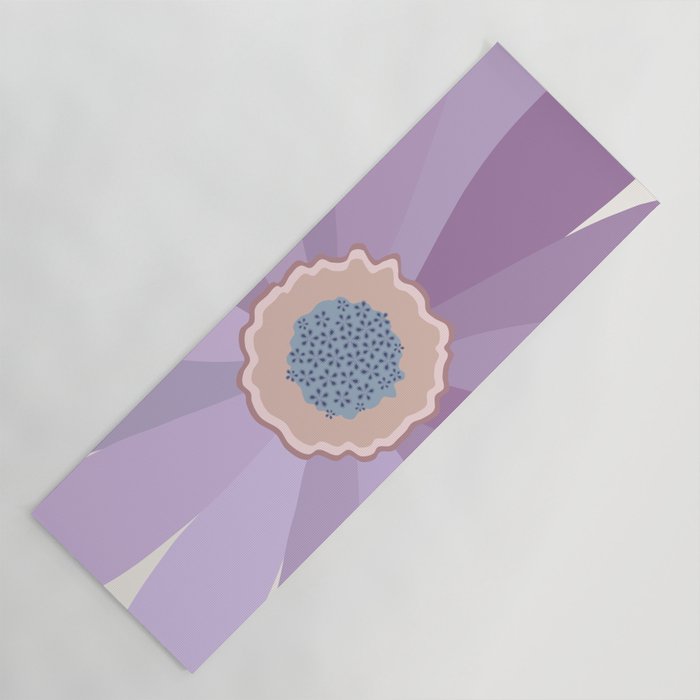Purple Floral Daisy Yoga Mat Gallery Image 1