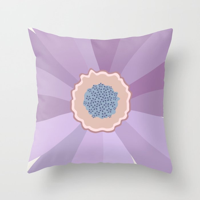 Purple Floral Daisy Throw Pillow Gallery Image 1
