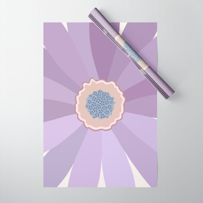 Purple Floral Daisy Wrapping Paper Gallery Image 1