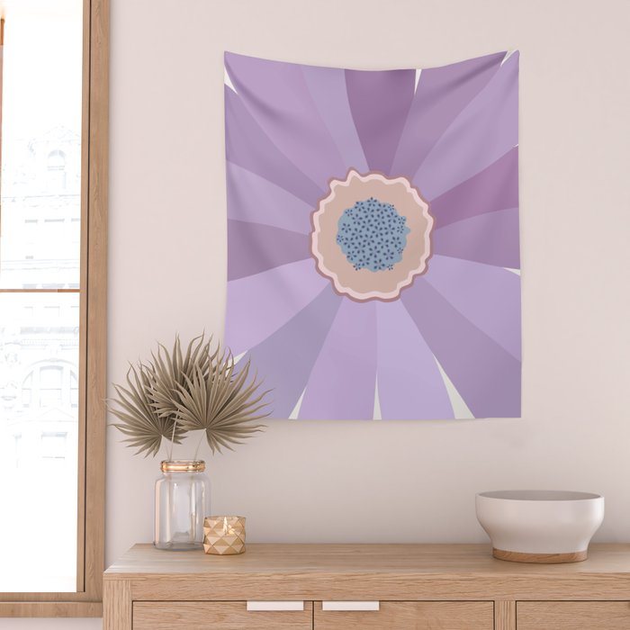 Purple Floral Daisy Wall Tapestry Gallery Image 2