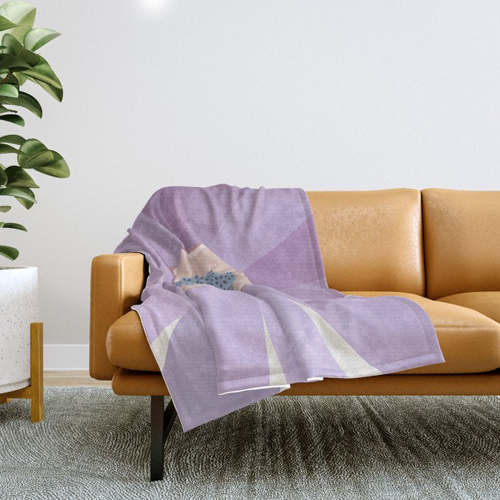 Purple Floral Daisy Throw Blanket Gallery Image 1