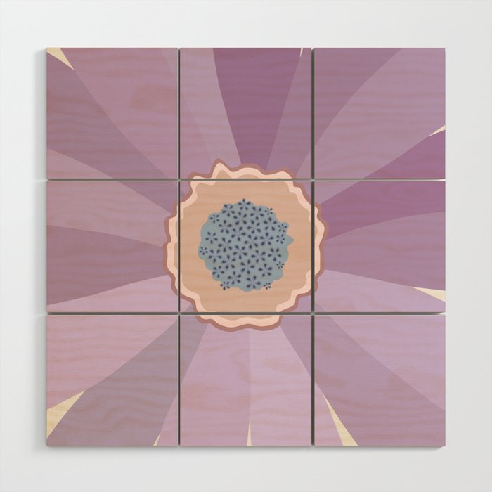 Purple Floral Daisy Wood Wall Art Gallery Image 1