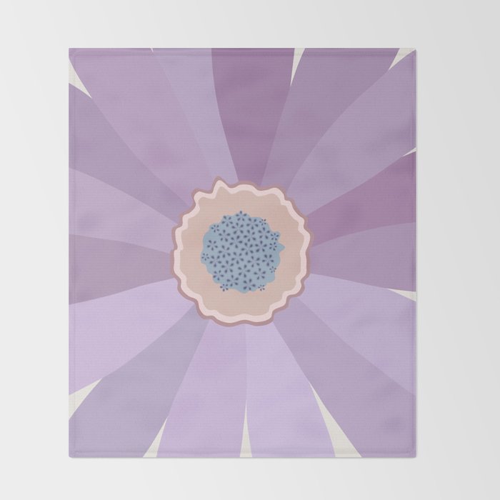 Purple Floral Daisy Throw Blanket Gallery Image 2
