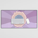 Purple Floral Daisy Desk Mat Gallery Image 1
