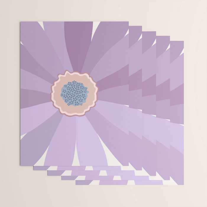 Purple Floral Daisy Wrapping Paper Gallery Image 3