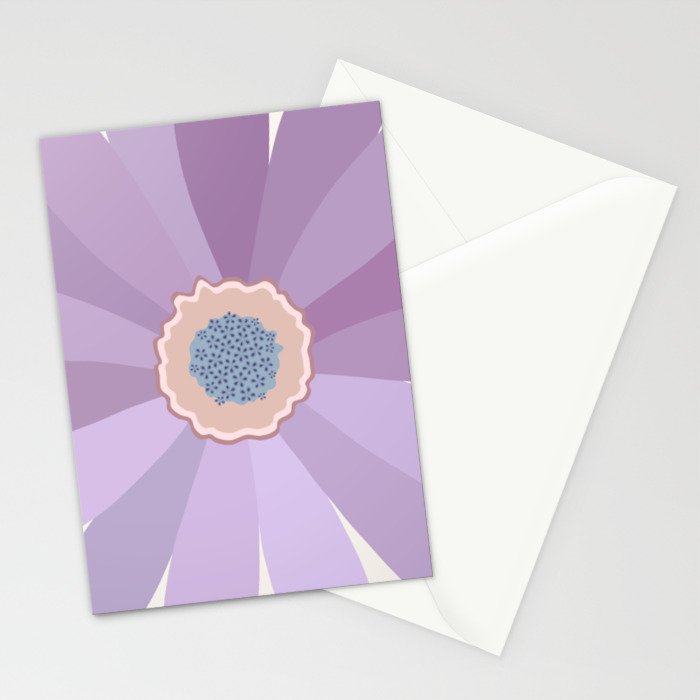 Purple Floral Daisy Stationery Card Gallery Image 2
