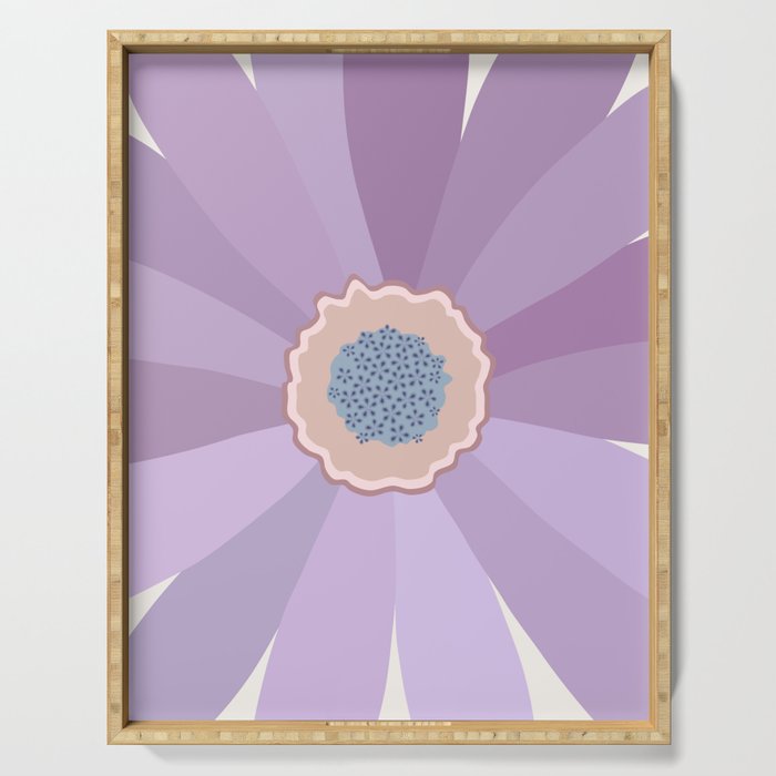 Purple Floral Daisy Serving Tray Gallery Image 1