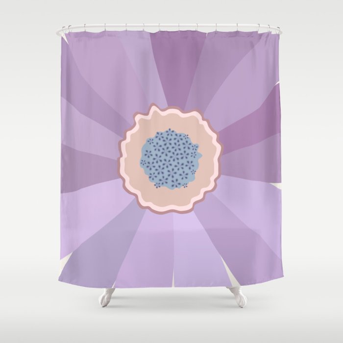 Purple Floral Daisy Shower Curtain Gallery Image 1