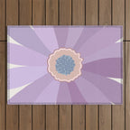 Purple Floral Daisy Outdoor Rug Gallery Image 1